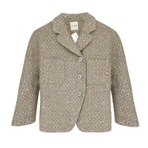 ST. JOHN Textured Sequin Knit Collared Jacket 4|S